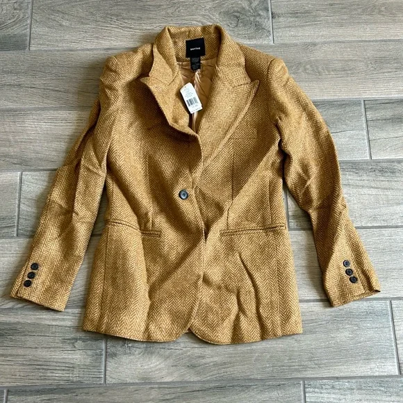 Smythe 90s blazer in toffee herringbone